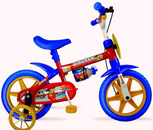 Bicicleta Baccio Fireman 12 con estabilizadores, roja
