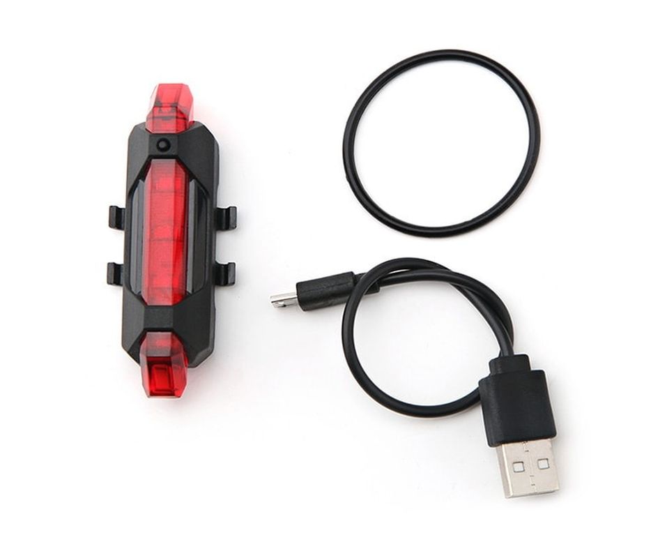 Farol de bicicleta trasero USB rojo